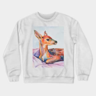 Watercolor baby deer Crewneck Sweatshirt